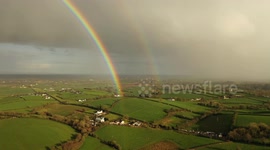 Drone Captures Rainbow During Lock Down