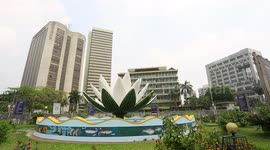 Bangladesh: The busiest Shapla Chattar as the commercial hub of Dhaka’s traffic is too empty.