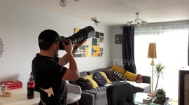 Bored aviation photographer creates airshow in his living room