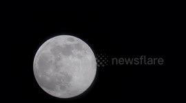 Supermoon close up with time lapse