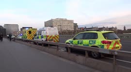 Coronavirus: Police and Ambulance on Westminster Bridge during London lockdown - 7 April 2020