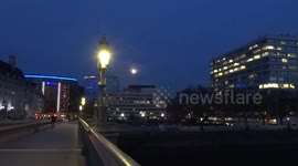 Spectacular Pink Moon 2020 over Westminster - London
