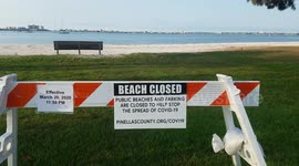 Empty Florida beach during coronavirus stay-at-home order
