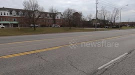 Streets that would be filled with people in the spring and summer in Markham Canada are now empty and stores all closed due to COVID 19 disaster