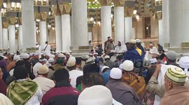 Ustadz Imam Giving Dawah To Muslims Using Bahasa (Indonesian Language) In Nabawi Mosque Medina Saudi Arabia
