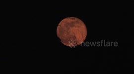 Super Red Moon Over Surrey, England