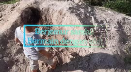 Kill the corona virus, a 2-year-old girl basking with a caterpillar
