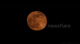 Footage shows larger and brighter 'Super Pink Moon' (8th April 2020)