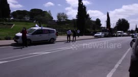 Jerusalem Israel April 6th 2020: Self-employed strike manifestation near the Israeli Government
