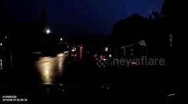 Storm lights up the sky
