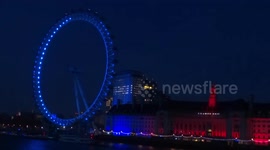 Coronavirus: London Eye lights up blue for NHS workers fighting Coronavirus on Thursday 9 April 2020