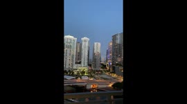 Miami City Skyline View