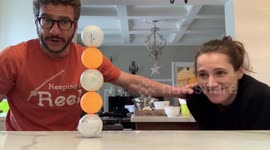 Canadian dad in lockdown perfects five ball balancing trick
