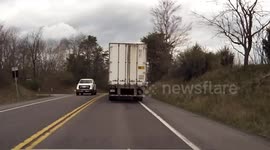 Dashcam footage exposes careless Pennsylvania truck driver veering