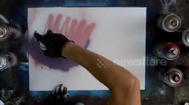 Deer In City - SPRAY PAINT ART - how to spray paint - speed art
