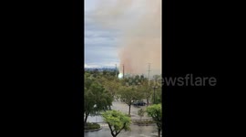 Shocking footage of fire at Burbank electric plant that caused power outages across Los Angeles