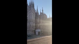 Piazza Duomo in Milan, Italy on Easter weekend during lockdown