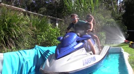 Australian dad builds awesome jet ski ride in back garden