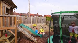 Kids daily exercise during lock down in a Leeds suburb.