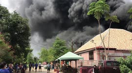 Huge fire destroys warehouse in eastern Thailand