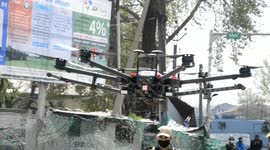 Police used drones to announce restrictions against covid-19 in Northern India.