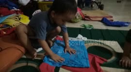 When a 2-year-old learns to fold cloth in lockdown home