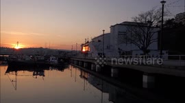 Tranquil Harbour sunset during UK Lockdown