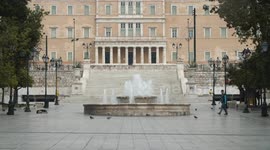 Athens, Greece - Syntagma square - Coronavirus lockdown