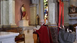 Good Friday service in an Empty Church