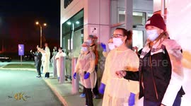 Canada emergency workers blast sirens to honour medical workers treating coronavirus
