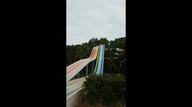 The Crazy Slide watch what happens when 2 people slide close to each other