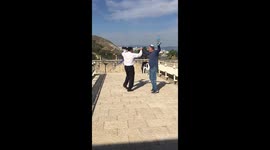 Dancing of crazy Religious People on the Street happy monments