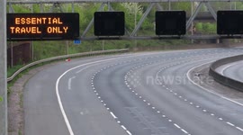 Covid19 Epidemic Lockdown M25 Motorway is Empty and Deserted but the Easter Bunnies came out