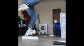 Inline skating in isolation in Garage