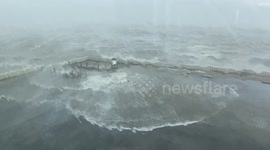 Coastal storm with high winds, New Jersey Shore