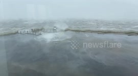 Coastal storm with high winds, New Jersey Shore
