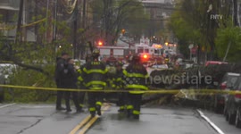 Strong storm causes damage in NYC