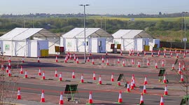 Drive-thru COVID-19 testing stations for NHS staff open in Leeds, UK