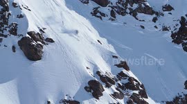 Skier miraculously survives dramatic cliff fall in the Andes Mountains