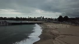 Drone video of Santa Cruz, California during the 'Shelter in Place' amid COVID-19 outbreak