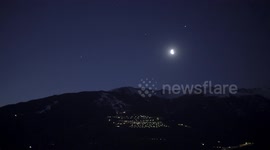Moon, Jupiter, Saturn and Mars all visible in Swiss night sky