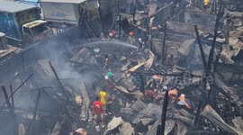 Fire guts residential area amid COVID-19 lockdown in the Philippines