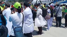 Medical workers land in Phuket, Thailand, to help battle with deadly coronavirus