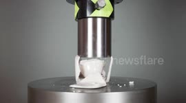 Hydraulic press makes light work of random objects