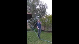 California juggler performs 'behind the neck' tricks while balancing on slackline during coronavirus lockdown