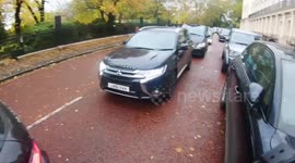London cyclist is followed by motorist who throws water at him in shocking encounter