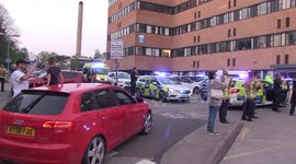 Police, fire, rescue and NHS workers line up to clap for those on front lines of coronavirus fight