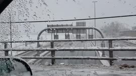 Snowy weather impacts driving conditions in Colorado