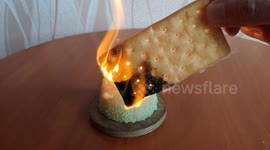 Little-overcooked? Video shows how well foods burn when set on fire
