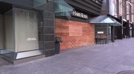 High end brand name stores in Toronto being boarded up as businesses face lengthy COVID 19 pandemic closures and losses